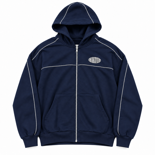 DARK BLUE PEARLS REFLECTIVE ZIPPER