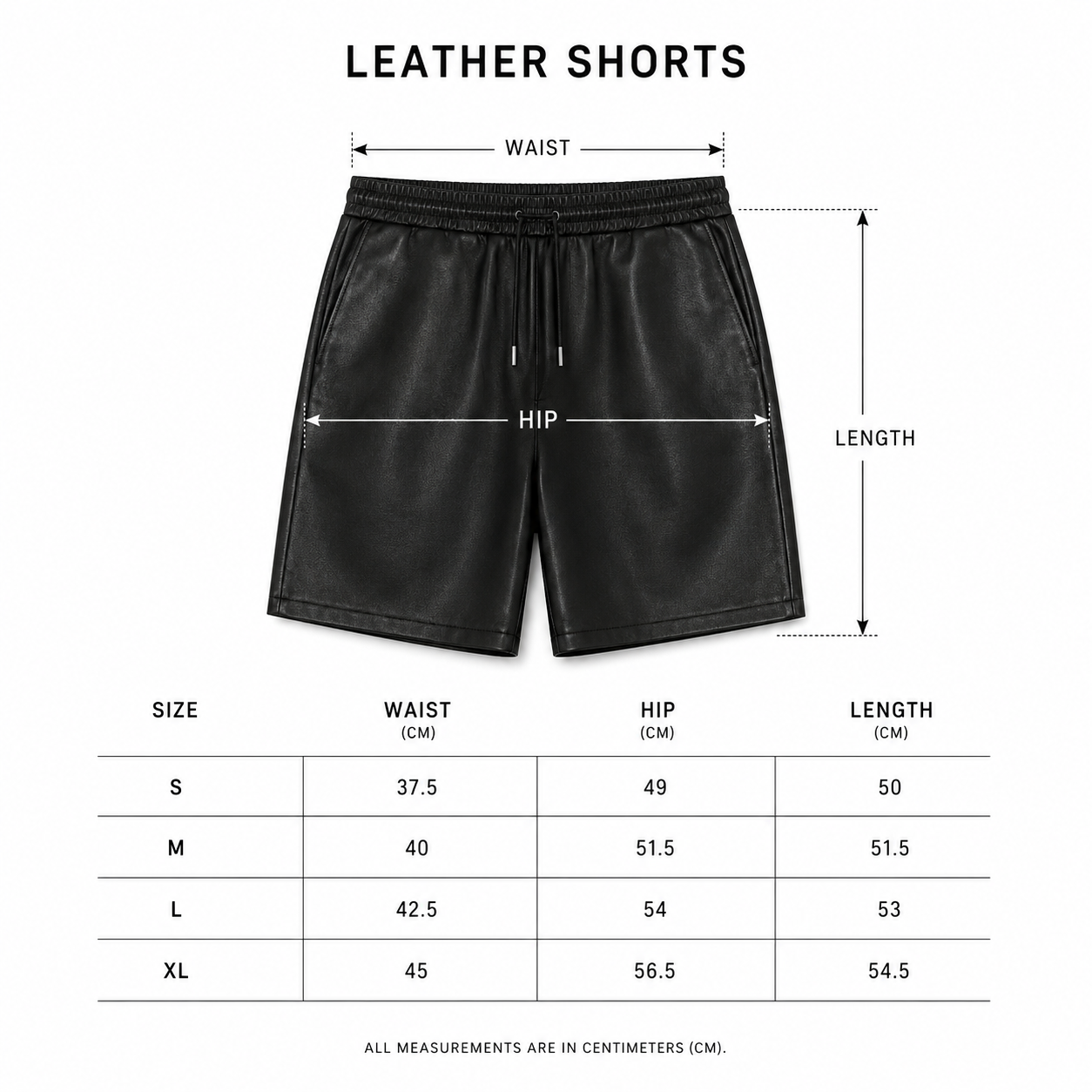 BLACK LEATHER JORT