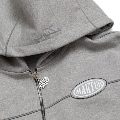 MAKTUB GREY REFLECTIVE ZIPPER