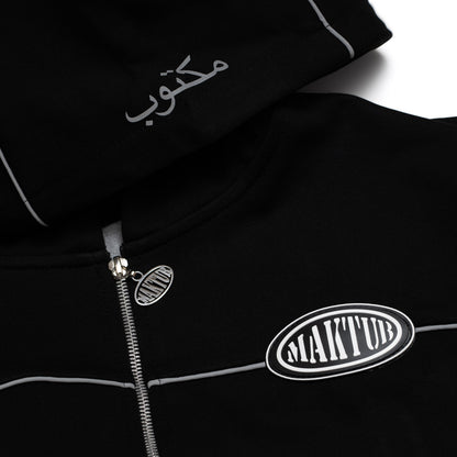 MAKTUB BLACK REFLECTIVE ZIPPER
