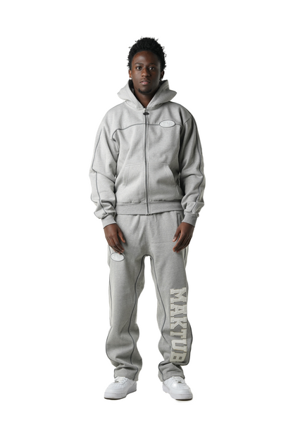 MAKTUB GREY REFLECTIVE ZIPPER
