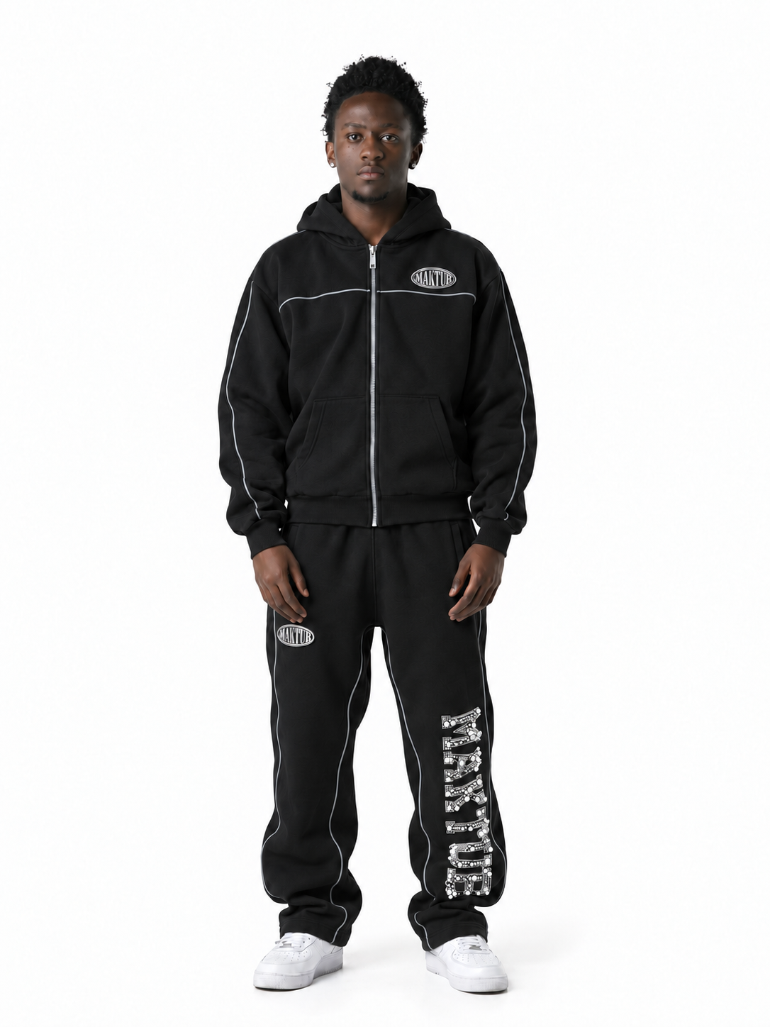 BLACK PEARLS REFLECTIVE ZIPPER