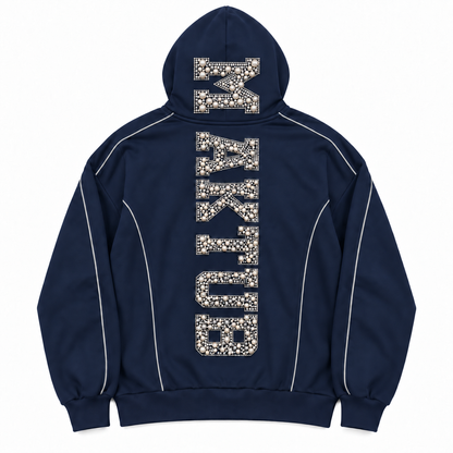 DARK BLUE PEARLS REFLECTIVE ZIPPER